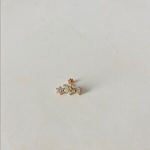 Maria Tash Opal and Diamond Three Flower Garland Rose Gold Earring